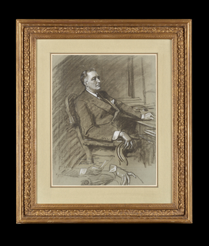 President Franklin D. Roosevelt Study, 1935 (charcoal & white chalk on paper)
