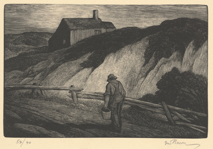 The Berry Picker, 1933 (wood engraving)
