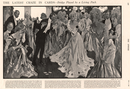 Playing Bridge at a Dance Book Plate, UK, 1900s