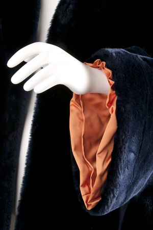 Coat, c.1958 (detail of sleeve hem), Polyester plush, polyester organza, silk satin, Charles James, U.S.A.