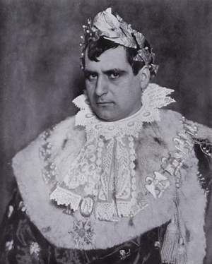 Theatrical make-up: Napoleon (b/w photo)