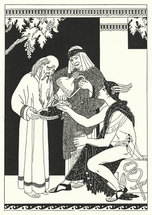 "Why, Mother Baucis, it is a Feast!" exclaimed Quicksilver (colour litho)