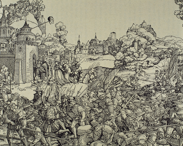 German Peasants' War, engraving by Hems Schenselin (engraving)