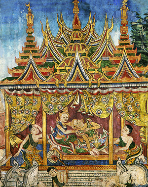 Wiharn Laikarn, episode from Jataka Sang Thong (fresco) 