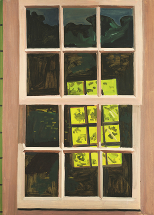 View Thru Chicken House, 1971 (oil on masonite)