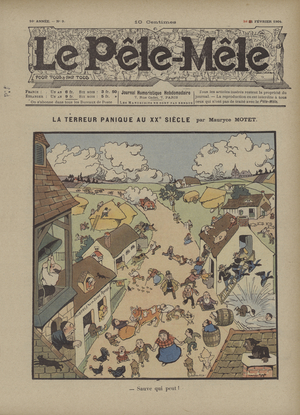 La terreur panique au XXe siecle (colour litho)