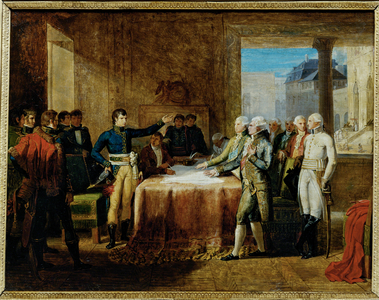 Preliminaires de la paix signe a Leoben le … (painting on canvas)