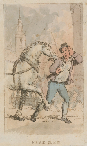 Fire Men (coloured engraving)