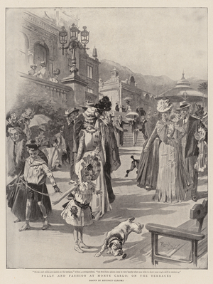 Folly and Fashion at Monte Carlo, on the Terraces (litho)