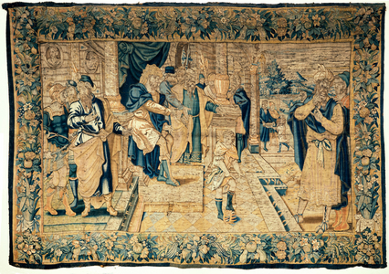 The university collections. Flemish tapestry. Moses breaks Faraoh's crow. Oudenaarde. 350x510cm. Ca 1550.