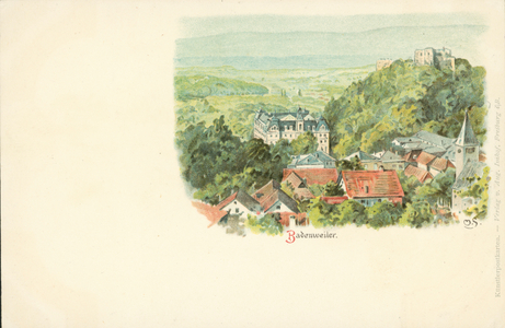 View of the city of Badenweiler, Germany (chromolitho)