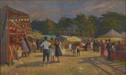 Fair at Charlton Kings, 1955 (oil on canvas)