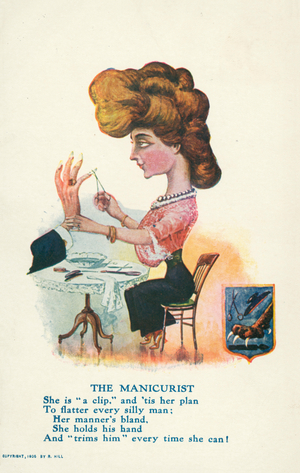 The manicurist (colour litho)