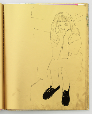 A Gold Book, 1957 (litho with hand colouring on gold paper)