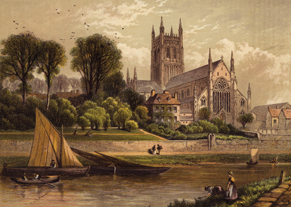 Worcester Cathedral (chromolitho)