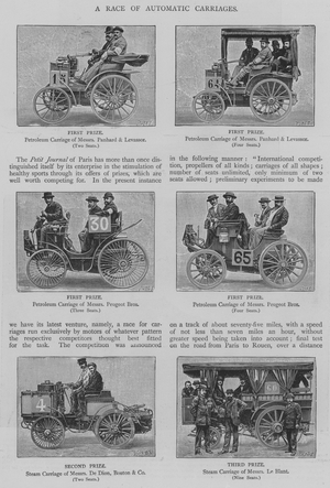 A Race of Automatic Carriages (engraving)