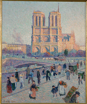 Le quai Saint-Michel et Notre-Dame, Paris (painting on canvas)