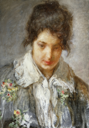 Portrait of a Lady, (oil on board)