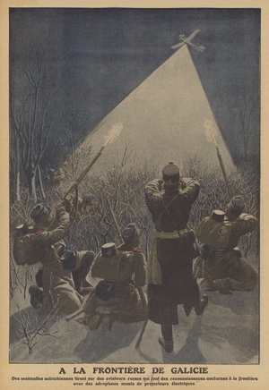 On the Galician border (colour litho)