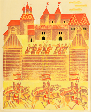 Illustration from 'Ruslan and Ludmila' by Alexander Pushkin, 1820 (gouache on paper)