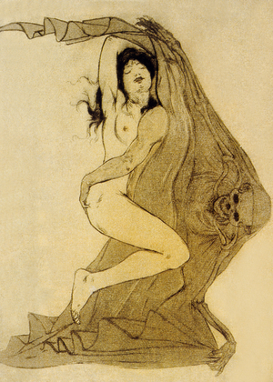 Illustration from 'Les Fleurs du Mal', poems by Charles Baudelaire, 1899 (litho)