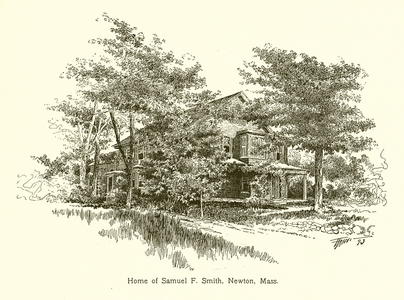 Home of Samuel F. Smith, Newton, Mass (engraving)