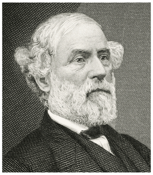 Robert E. Lee (1807-70) American and Confederate Soldier, Commanding General of the Confederate Forces during the American Civil War, Head and Shoulders Portrait, Steel Engraving, Portrait Gallery of Eminent Men and Women of Europe and America by Evert A. Duyckinck, Published by Henry J. Johnson, Johnson, Wilson & Company, New York, 1873 (print)