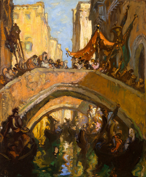 Venetian Canal, c.1930 (oil on board)