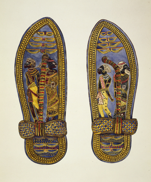 Illustration from a portfolio of watercolours of shoes (watercolour on paper)