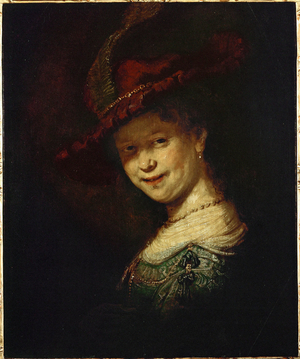Saskia van Uylenburgh, Rembrandt's wife whom he married in 1634 (painting)