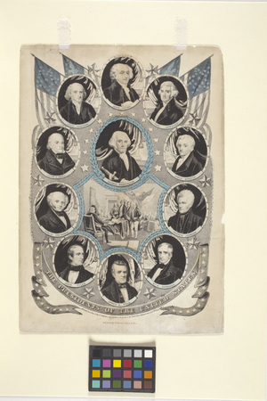 The Presidents Of The United States (hand-coloured lithograph)