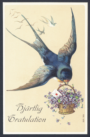 Swedish greetings card (colour litho)