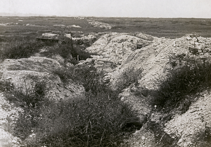 Support trench used on 1 July 1916, the first day of the Battle of the Somme, La Boiselle, 1916-18 (b/w photo)