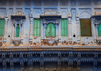 Old blue house of a brahmin, Rajasthan, Jodhpur, India, 2019 (photo)