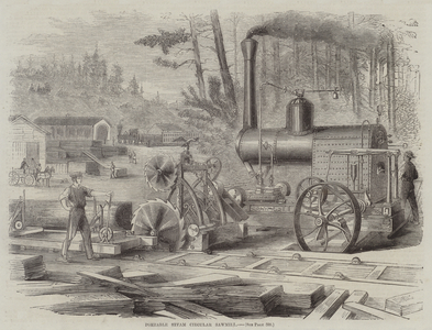 Portable Steam Circular Sawmill (engraving)