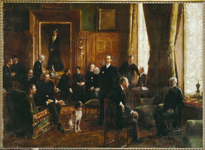 The salon of Countess Potocka in 1887 (painting on canvas)