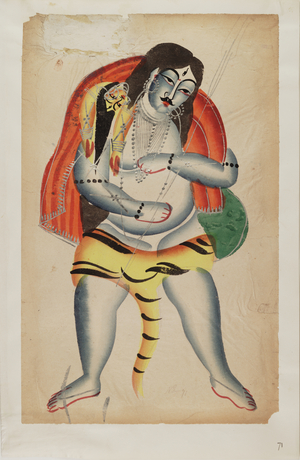 Mahadeva with sati, c.1875 (watercolour)