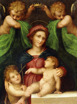 The Madonna and Child with the Infant Saint John the Baptist and two Angels, c.1512 (oil on panel)
