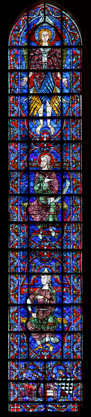 A Cheruhim. Jeremiah, Daniel donors the furriers (w104) (stained glass)