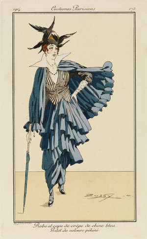 Plate 175 from 'Costumes Parisiens', 1914 (pouchoir print)