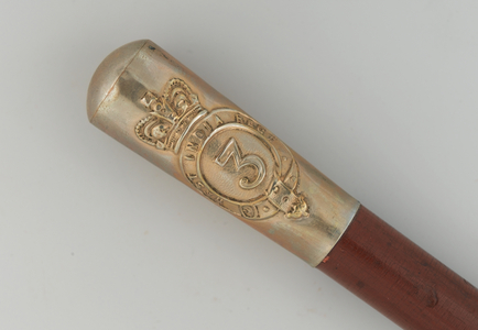 Regimental cane, 3rd West India Regiment, 1870 circa (wood and metal)