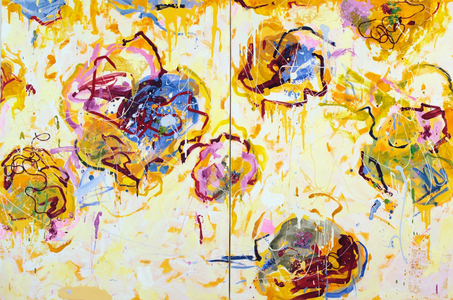 Wild Wild Flowers (diptych), 2011 (oil/collage on canvas)