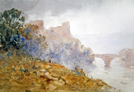 Barnard Castle, Yorkshire (watercolour & pencil on paper)
