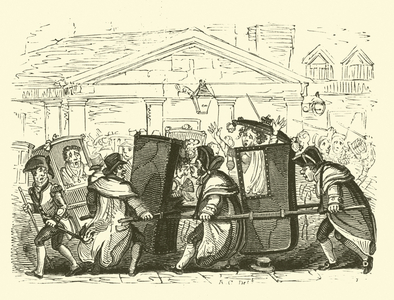 Sedan chairs (woodcut)