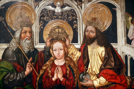 The Coronation of the Virgin. Late 15 th century. Colmar. (painting)