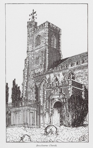 Broxbourne Church (litho)
