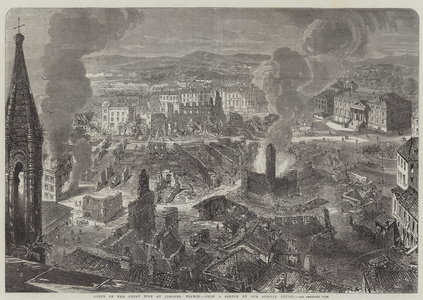 Scene of the Great Fire at Limoges, France (engraving)