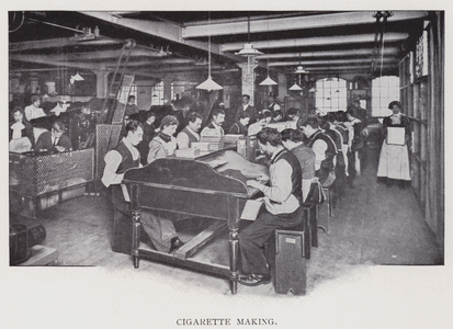 Cigarette making (b/w photo)