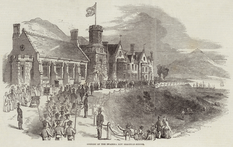 Opening of the Swansea New Grammar-School (engraving)