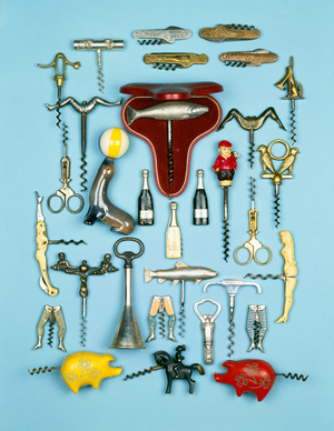 A selection of vintage novelty corkscrews